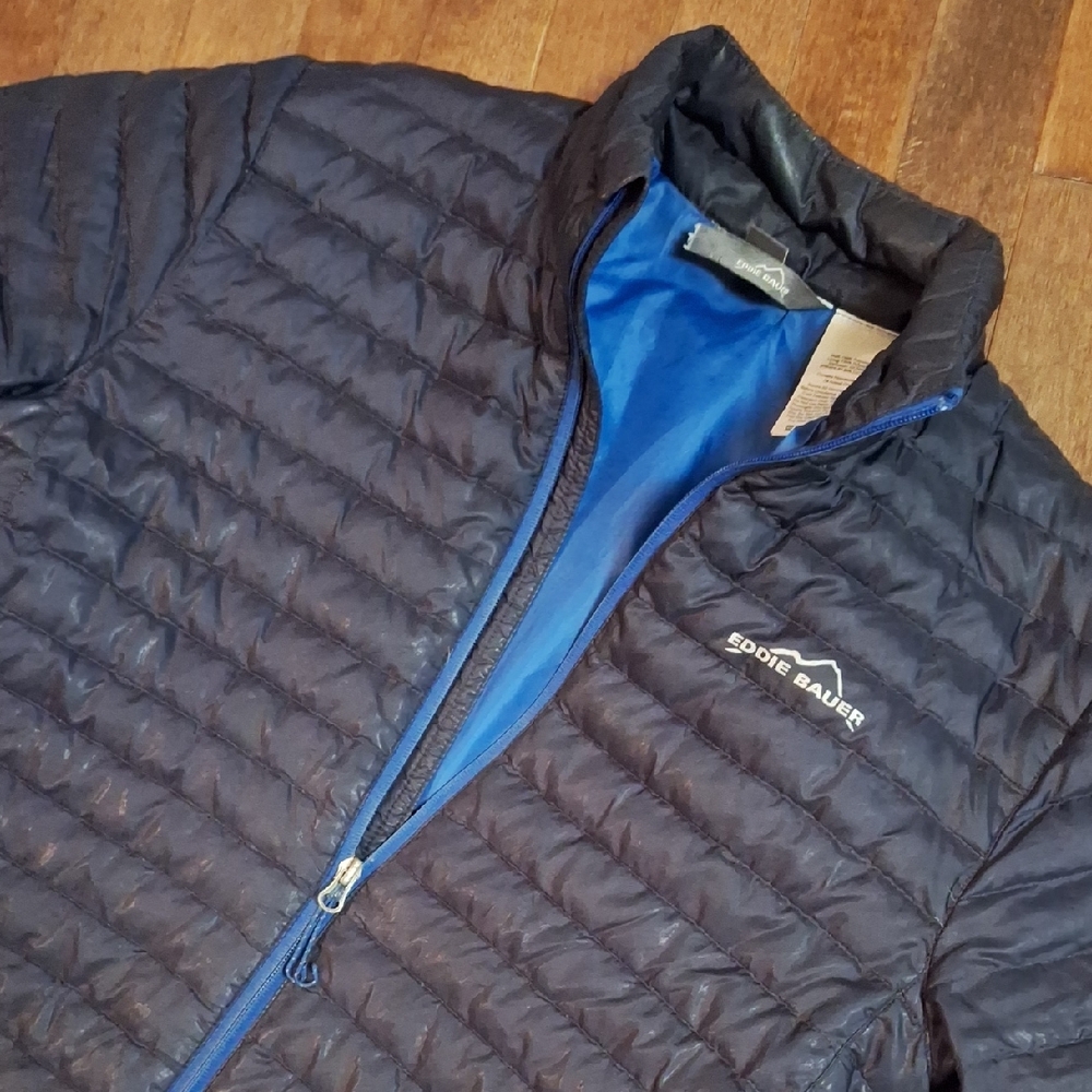 Eddie Bauer Men's Puffer Down Filled Packable Jacket Coat Spring Fall Size S